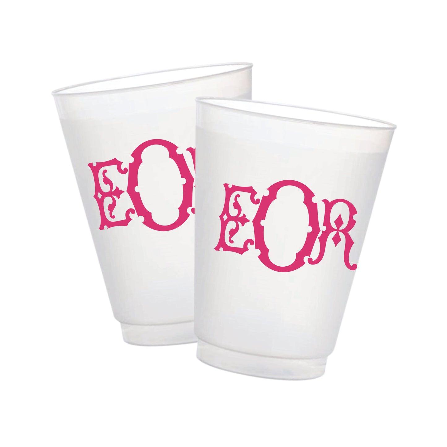 Vintage Chic Monogram Frosted Cups