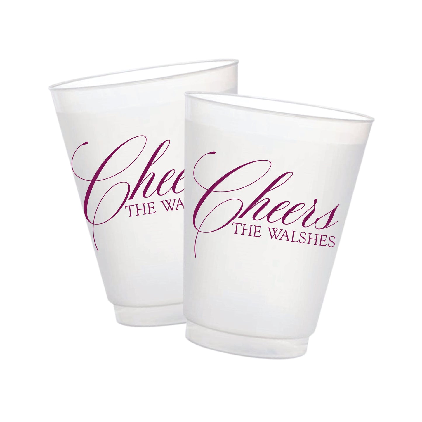 Cheers with Family Name Frosted Cups