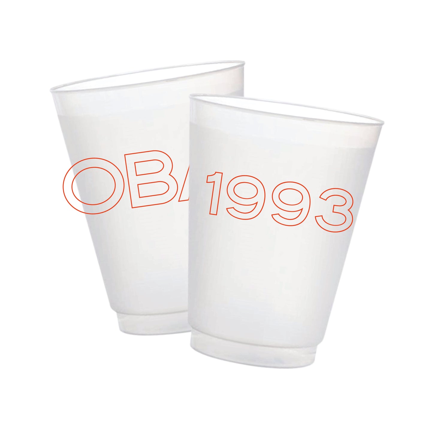 Outline Block Font Frosted Cups