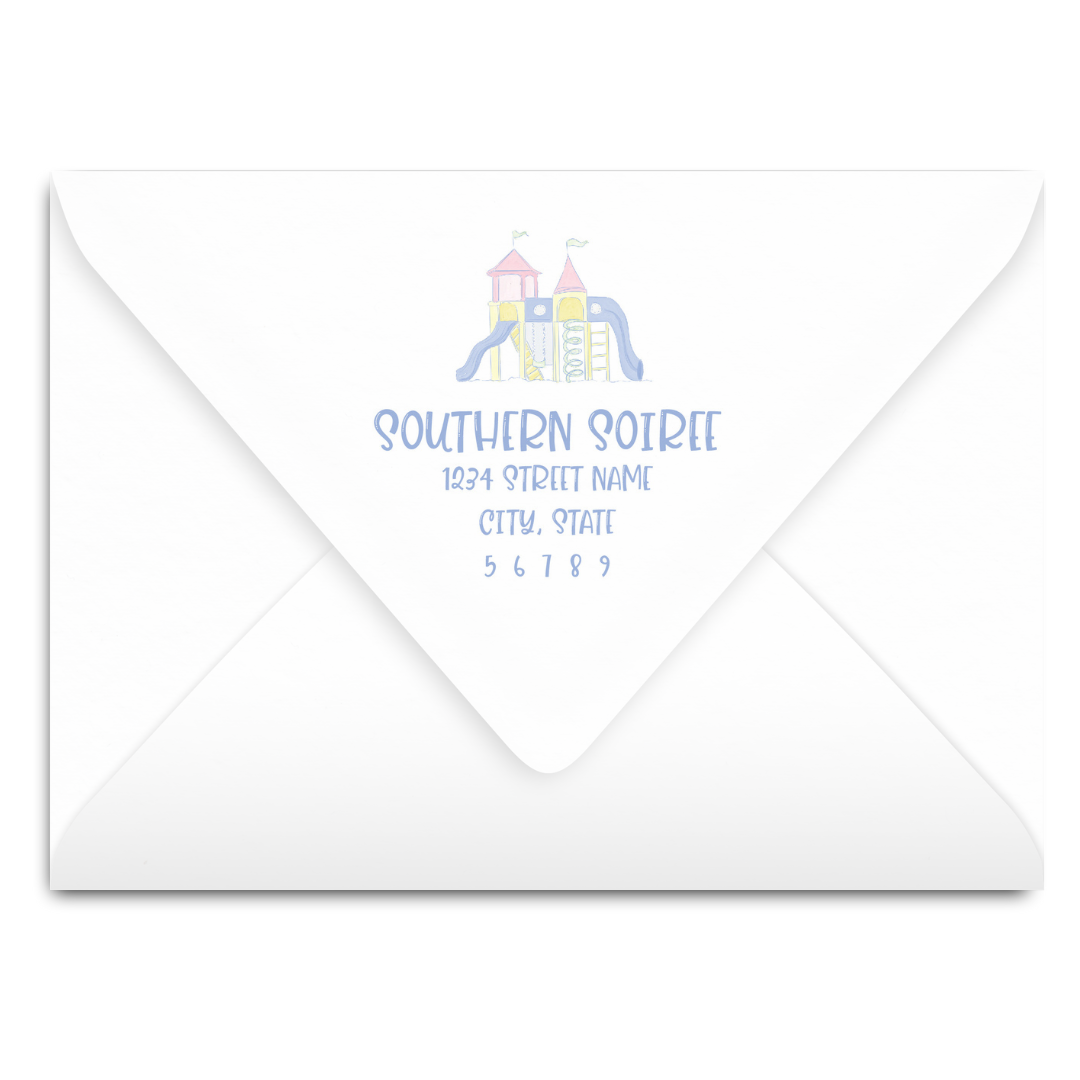 Party at the Park Blue Invitation