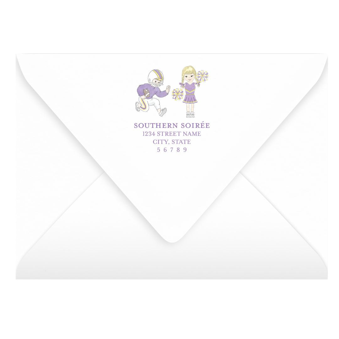 Purple and Gold Tailgate Tent Invitation