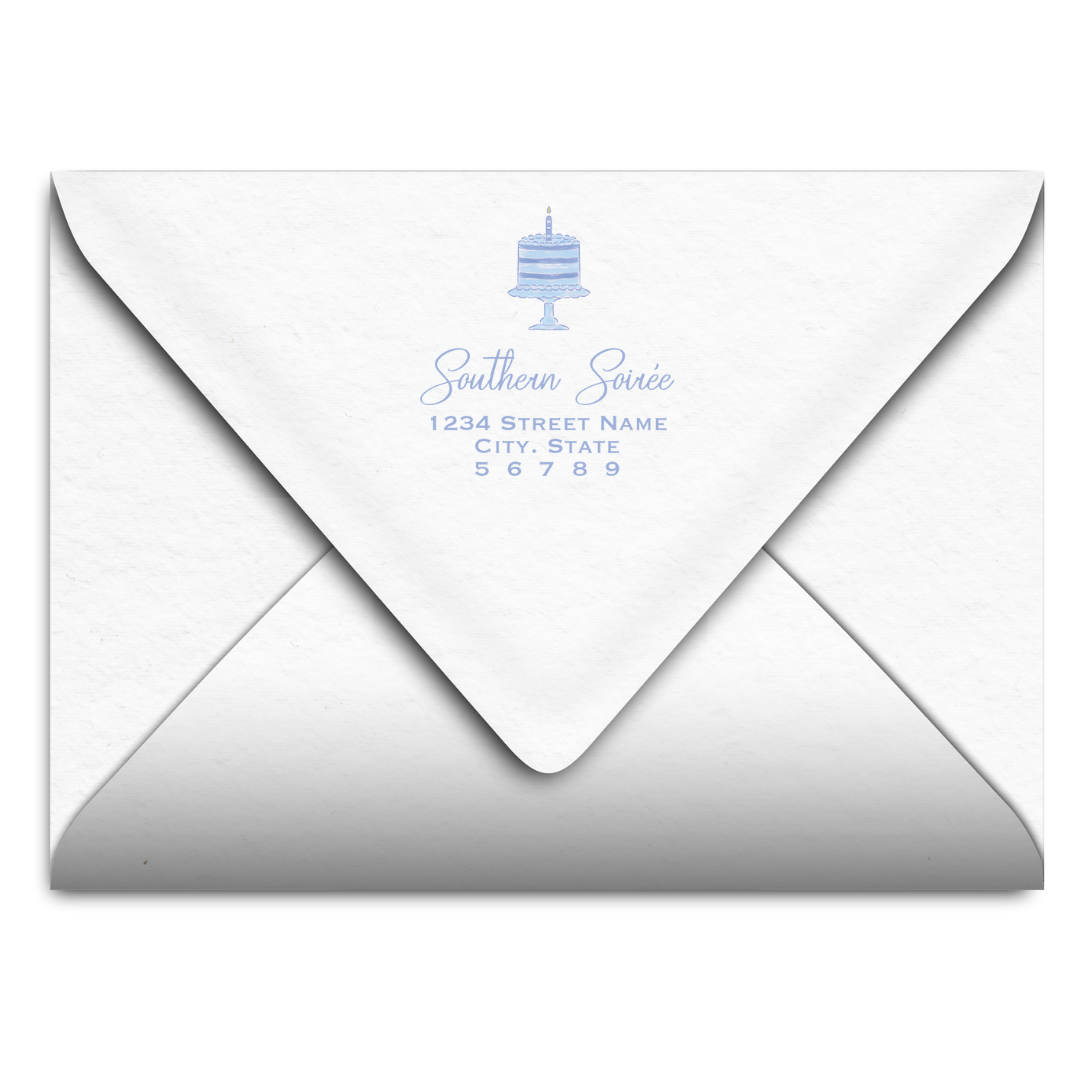 One Little Candle Blue Invitation