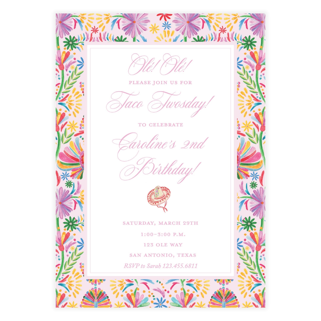 Olé Olé Fiesta Pink Invitation