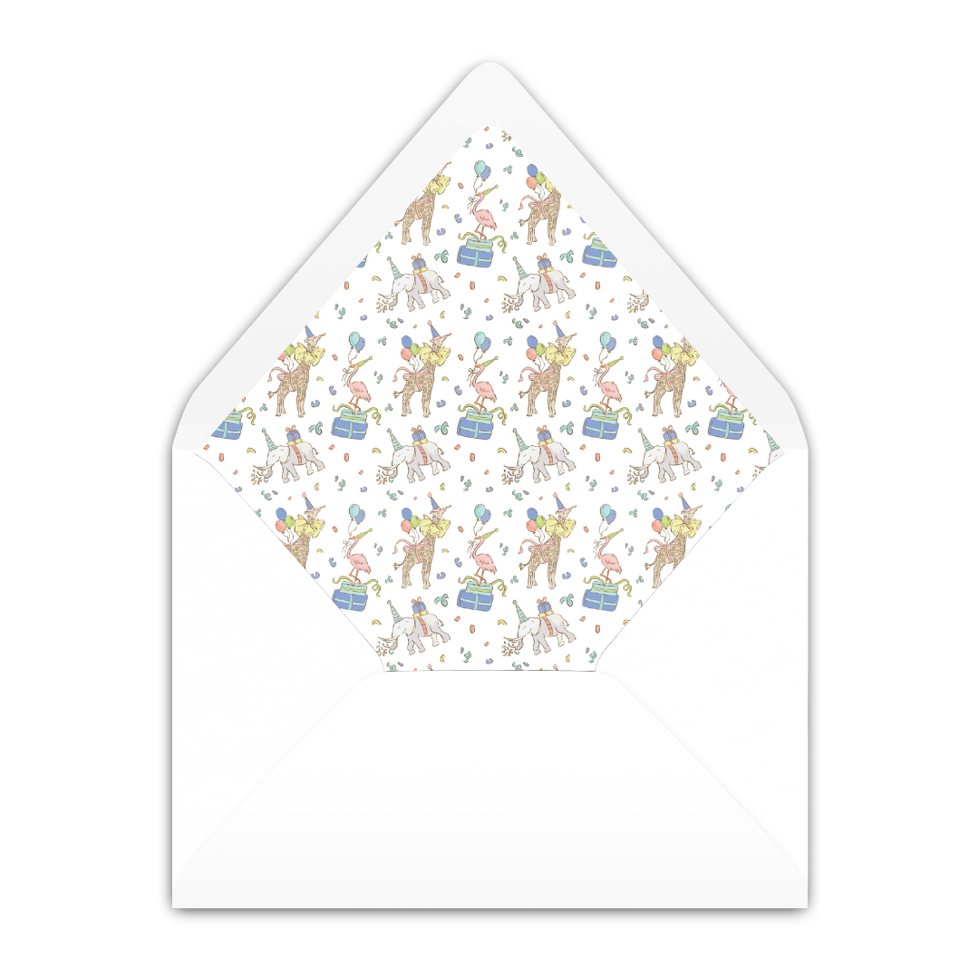 Blue Small Party Animals Invitation
