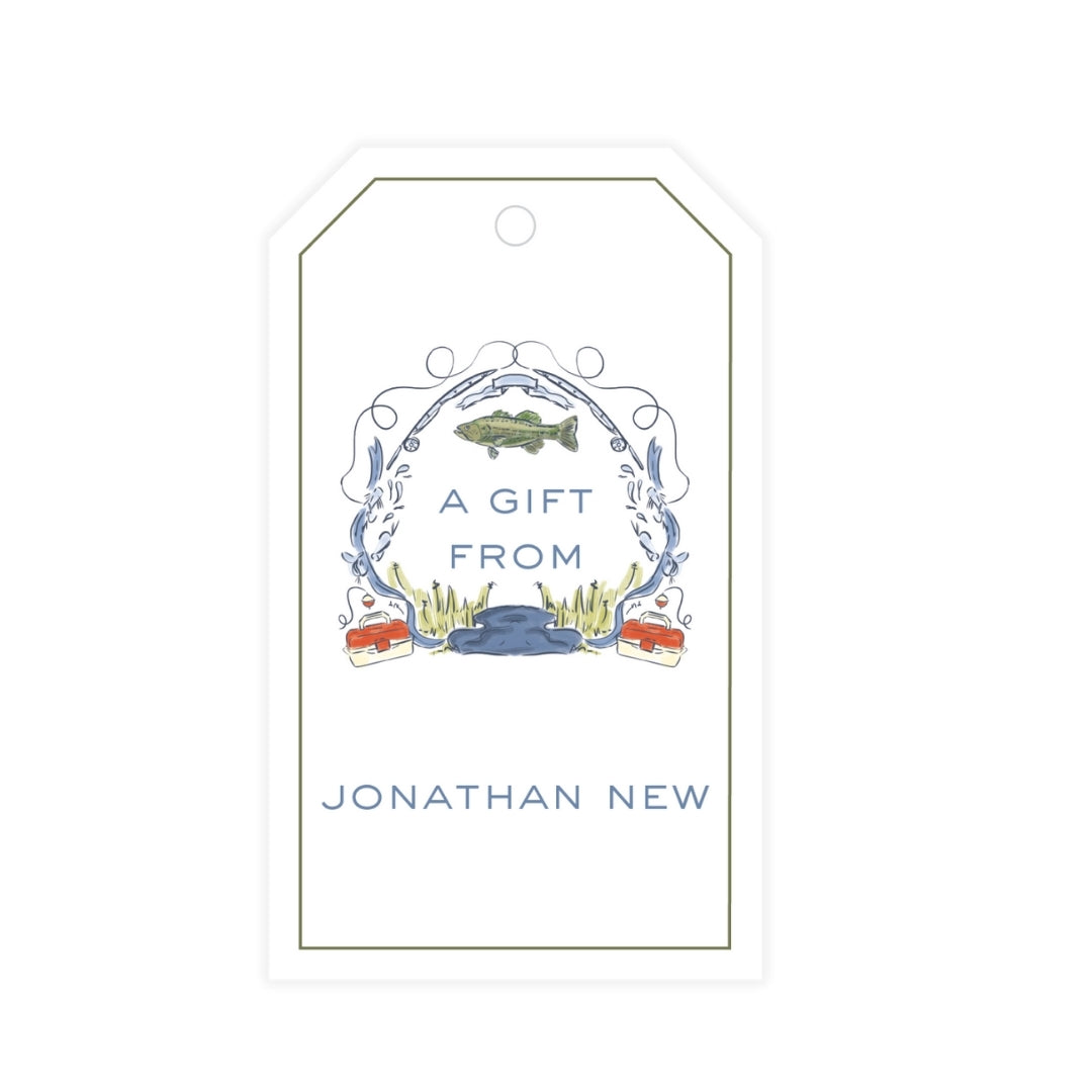 Gone Fishing Crest Gift Tag