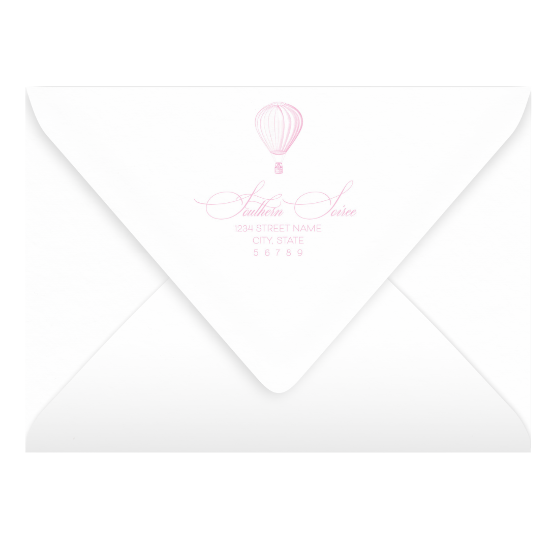 Pink Animal Toile Scallop Invitation