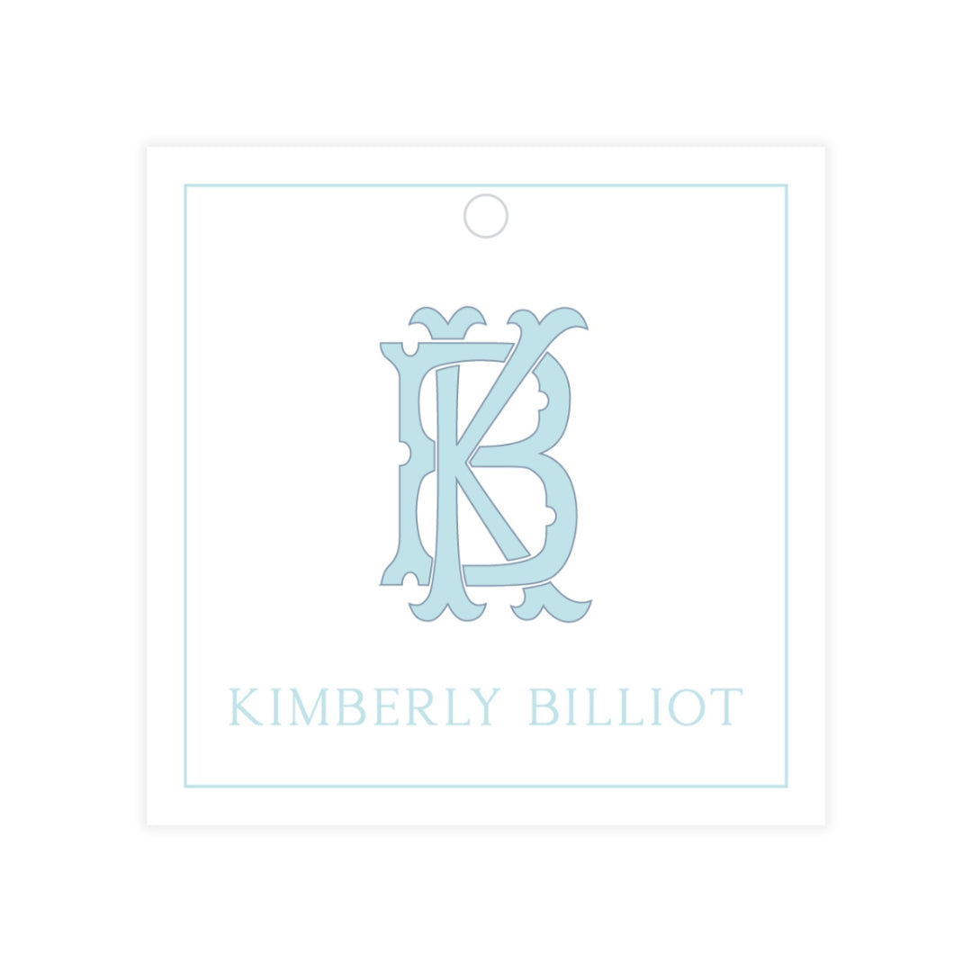 Chic Monogram Outlined Square Hanging Gift Tag