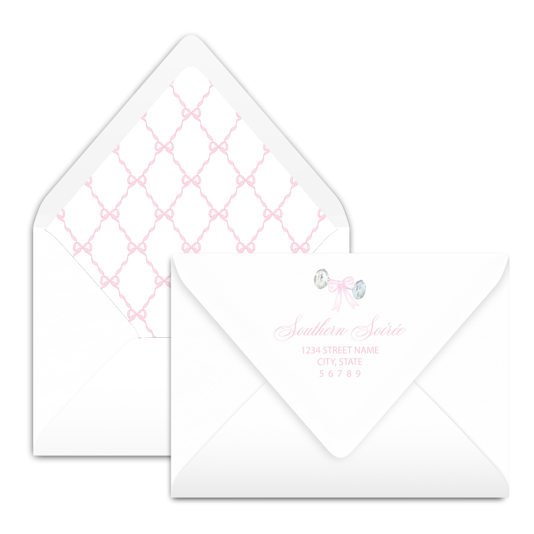 Rattle and Pink Bow Invitation