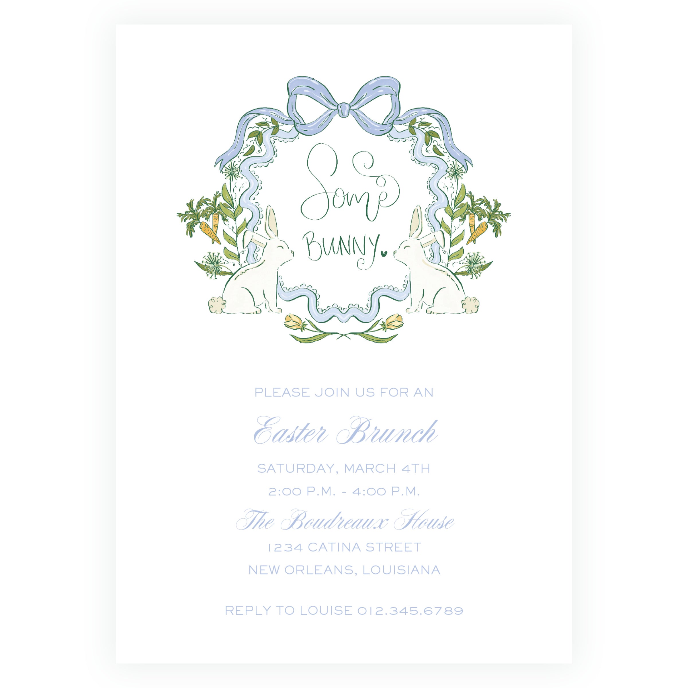 Some Bunny Blue Crest Invitation
