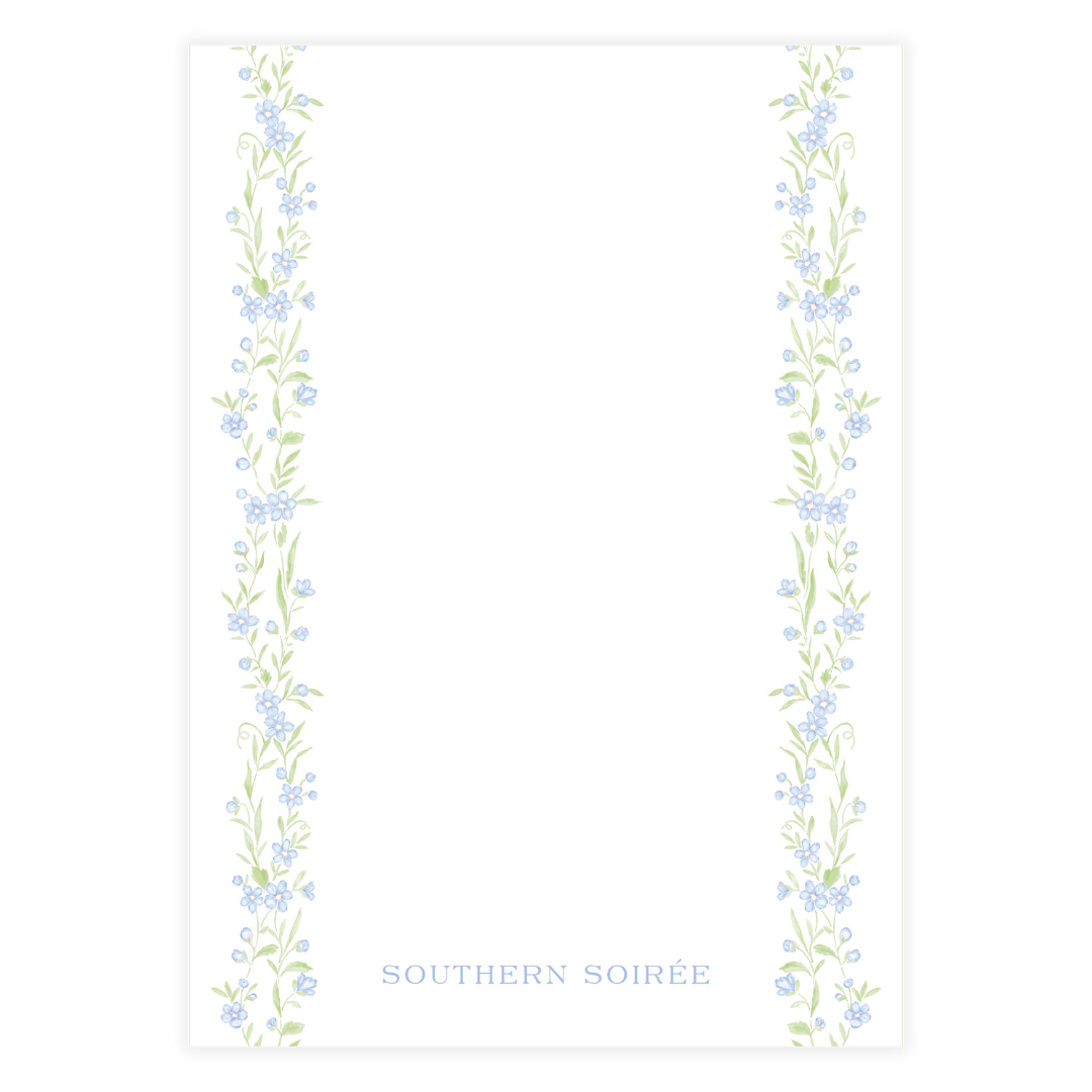Blue Floral Vine Invitation