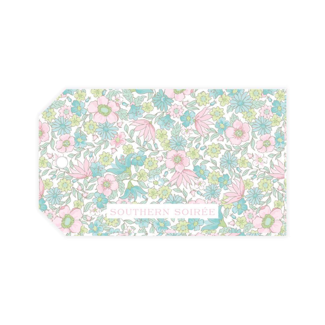 Ditsy Pink & Green Floral Gift Tag