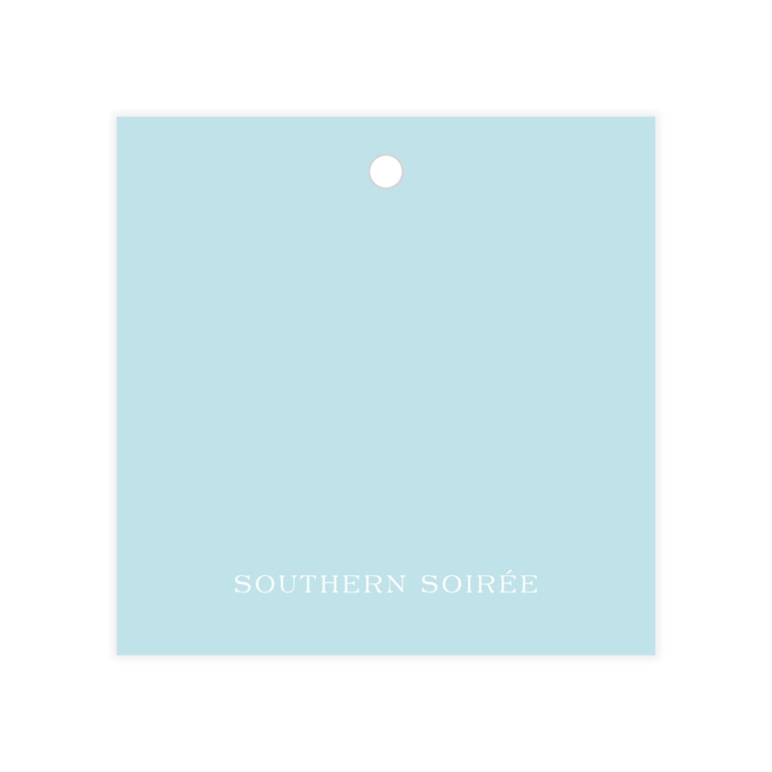 Chic Monogram Outlined Square Hanging Gift Tag