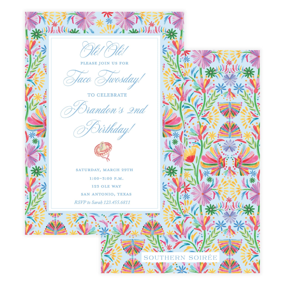 Olé Olé Fiesta Blue Invitation