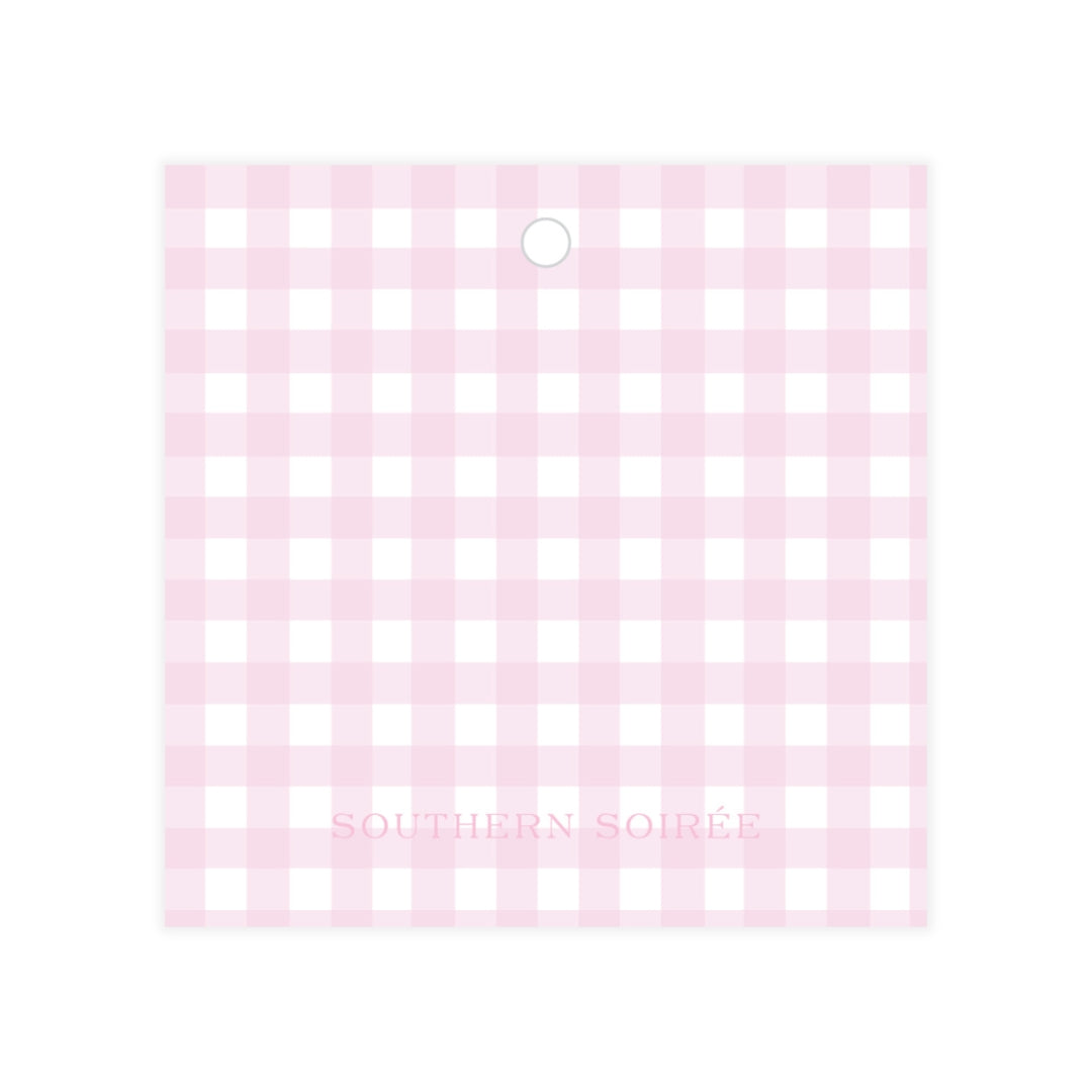 Pink Bow Square Gift Tag
