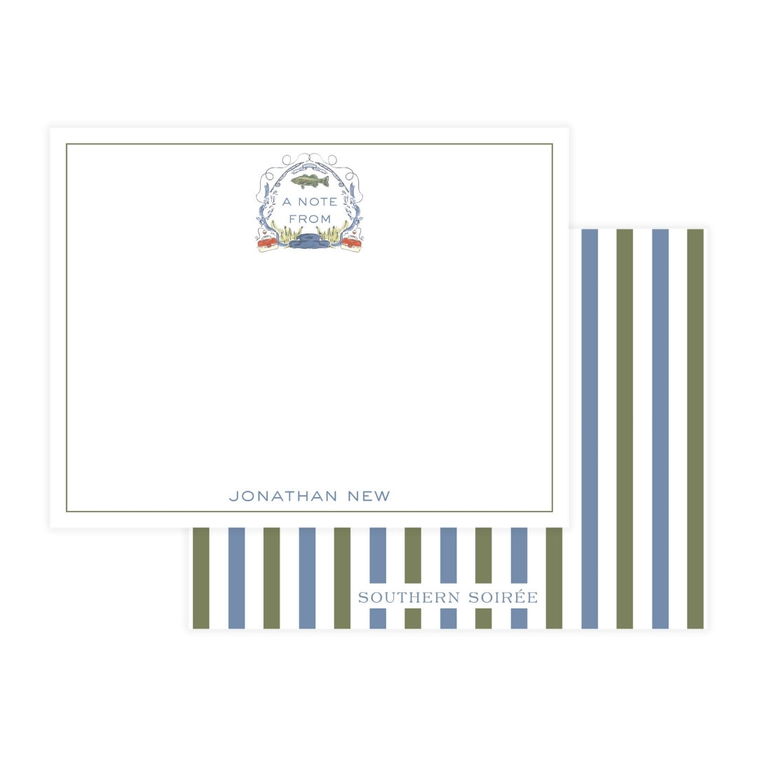 Gone Fishing Crest Notecard