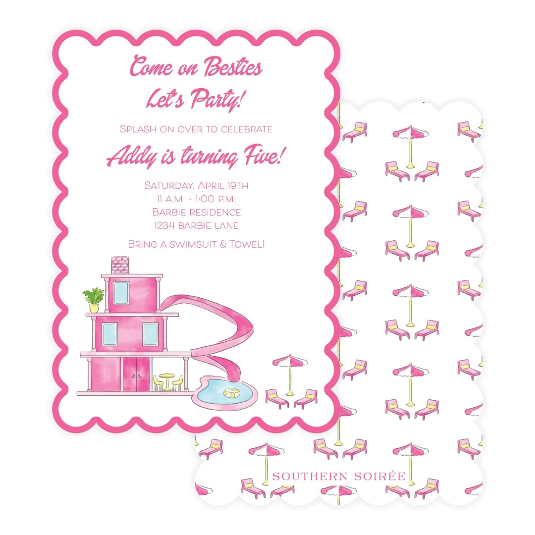 Dreamhouse Pool Party Invitation