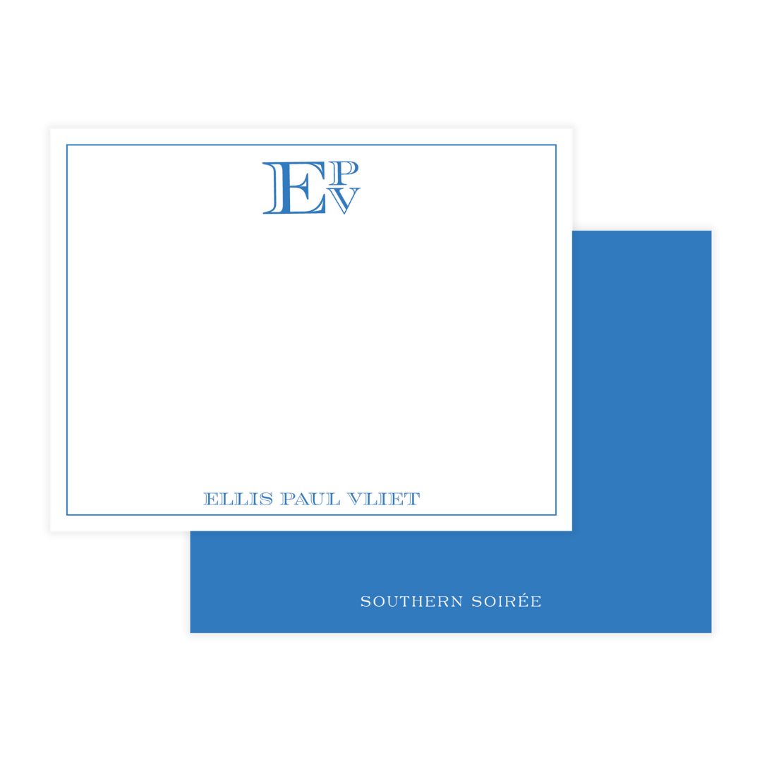 Engraved Stacked Monogram Notecard