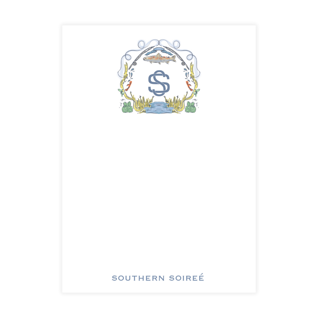 Gone Fishing Blue Crest Notepad