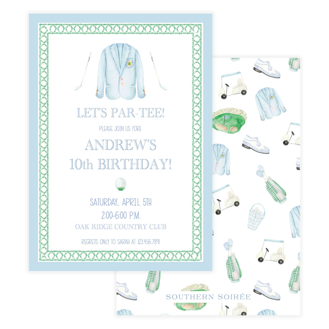 Masters Blue & Green Invitation