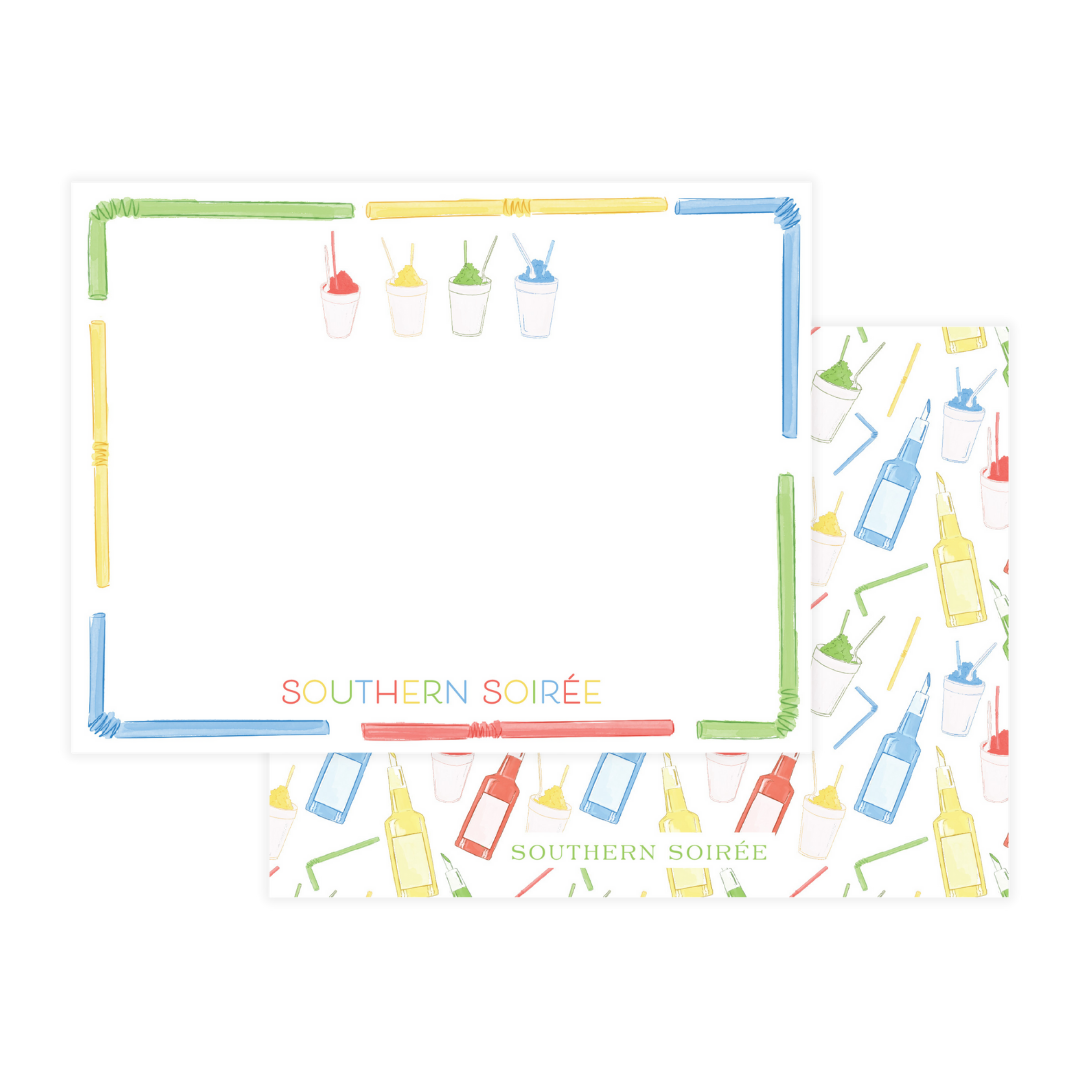 Personalized colorful snowball stationery notecards