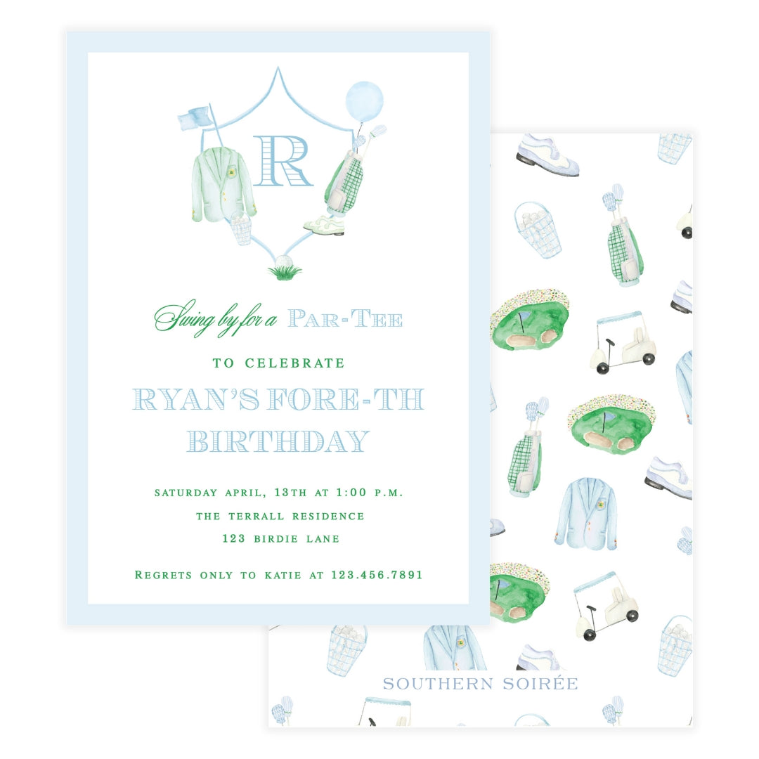 Masters Blue Crest Invitation