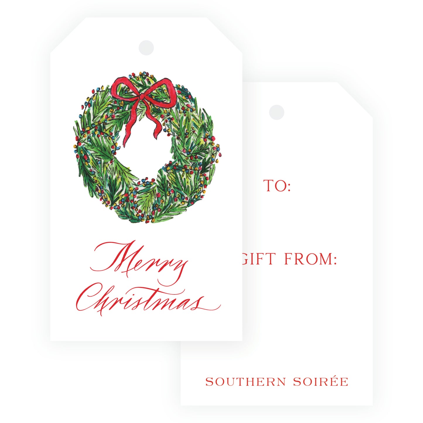 Traditional Wreath Gift Tag Set of 6