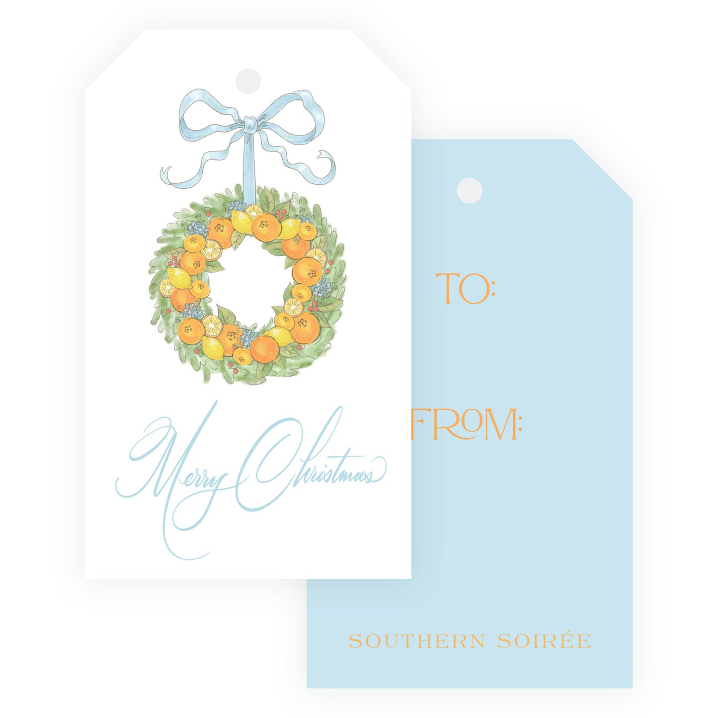 Citrus Wreath Gift Tag Set of 6