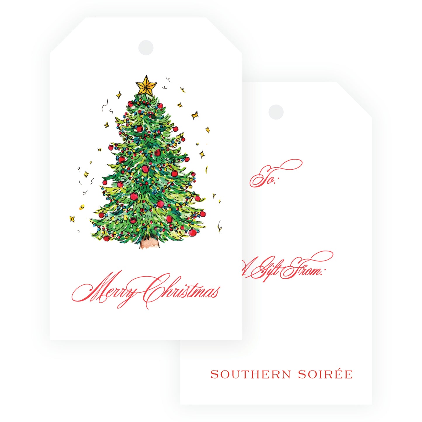 Festive Tree Gift Tag Set of 6