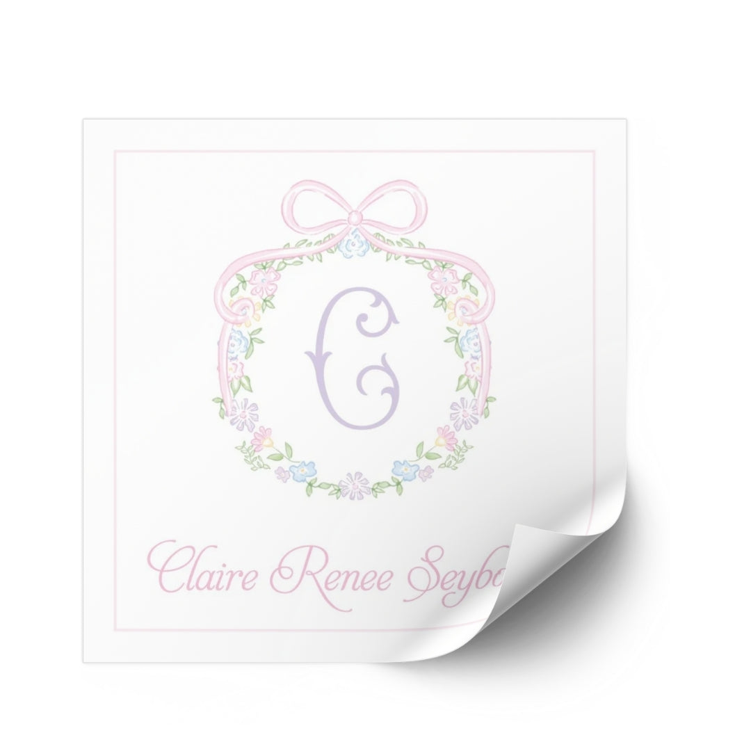 Ditsy Pastel Floral Wreath Sticker