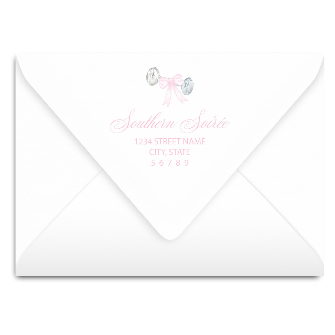 Rattle and Pink Bow Invitation