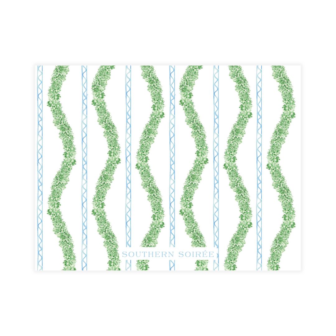 Blue & Green Boxwood Topiary Notecard