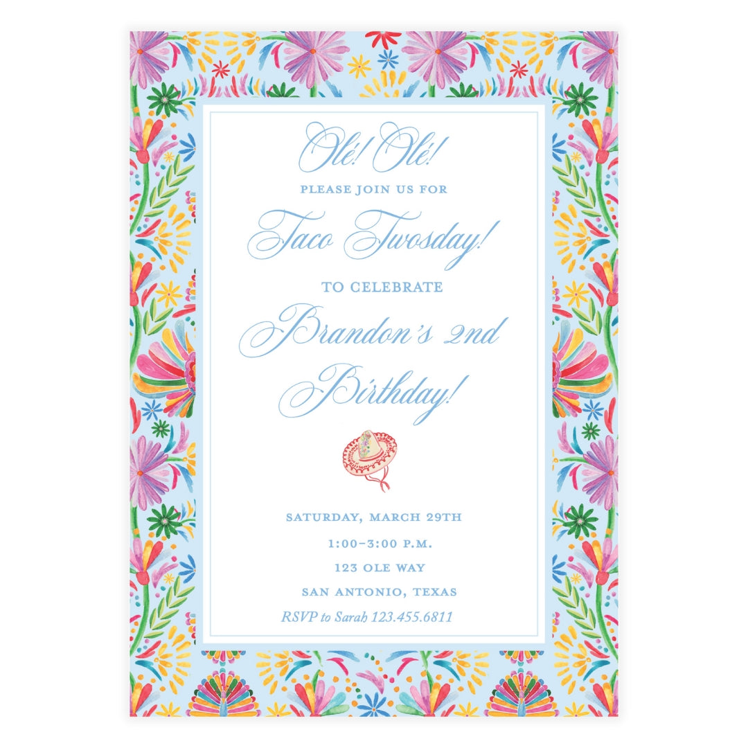 Olé Olé Fiesta Blue Invitation