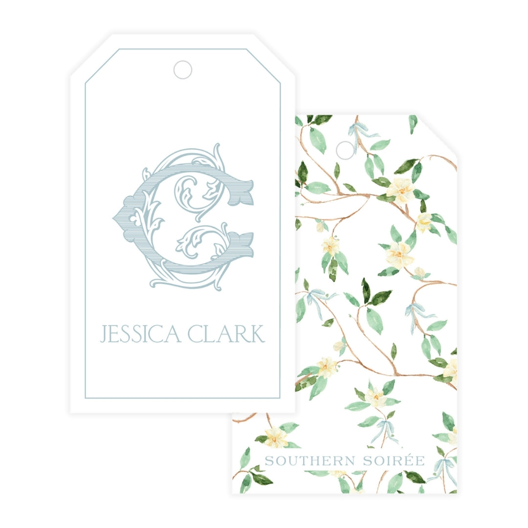 Vintage Vine Monogram with Vines Gift Tag