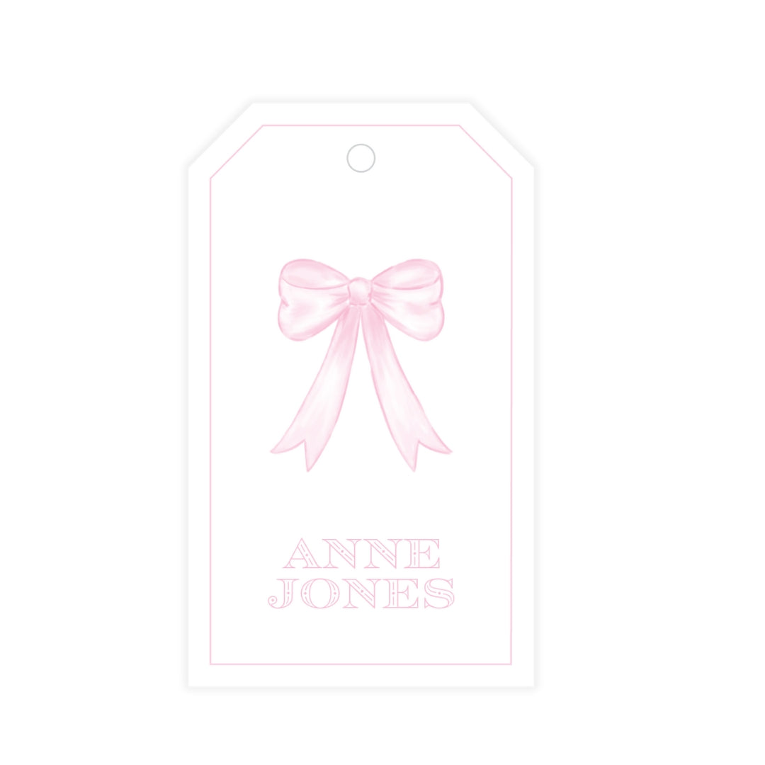 Pink Bow Gift Tag