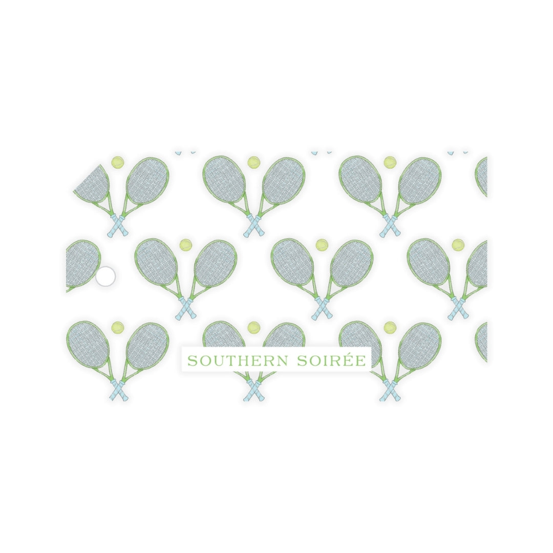 Watercolor Blue & Green Tennis Horizontal Gift Tag