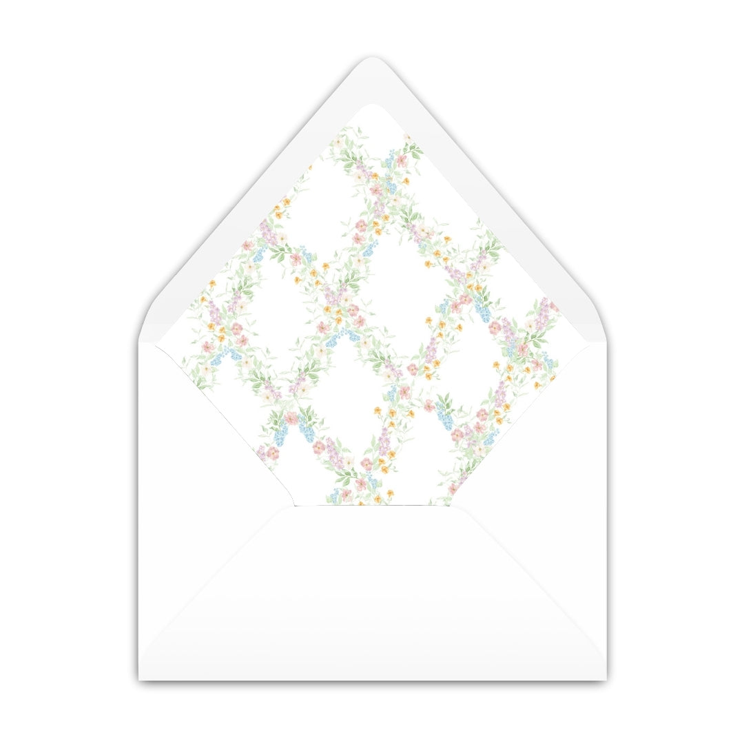 Butterfly Kisses Floral Crest Notecard