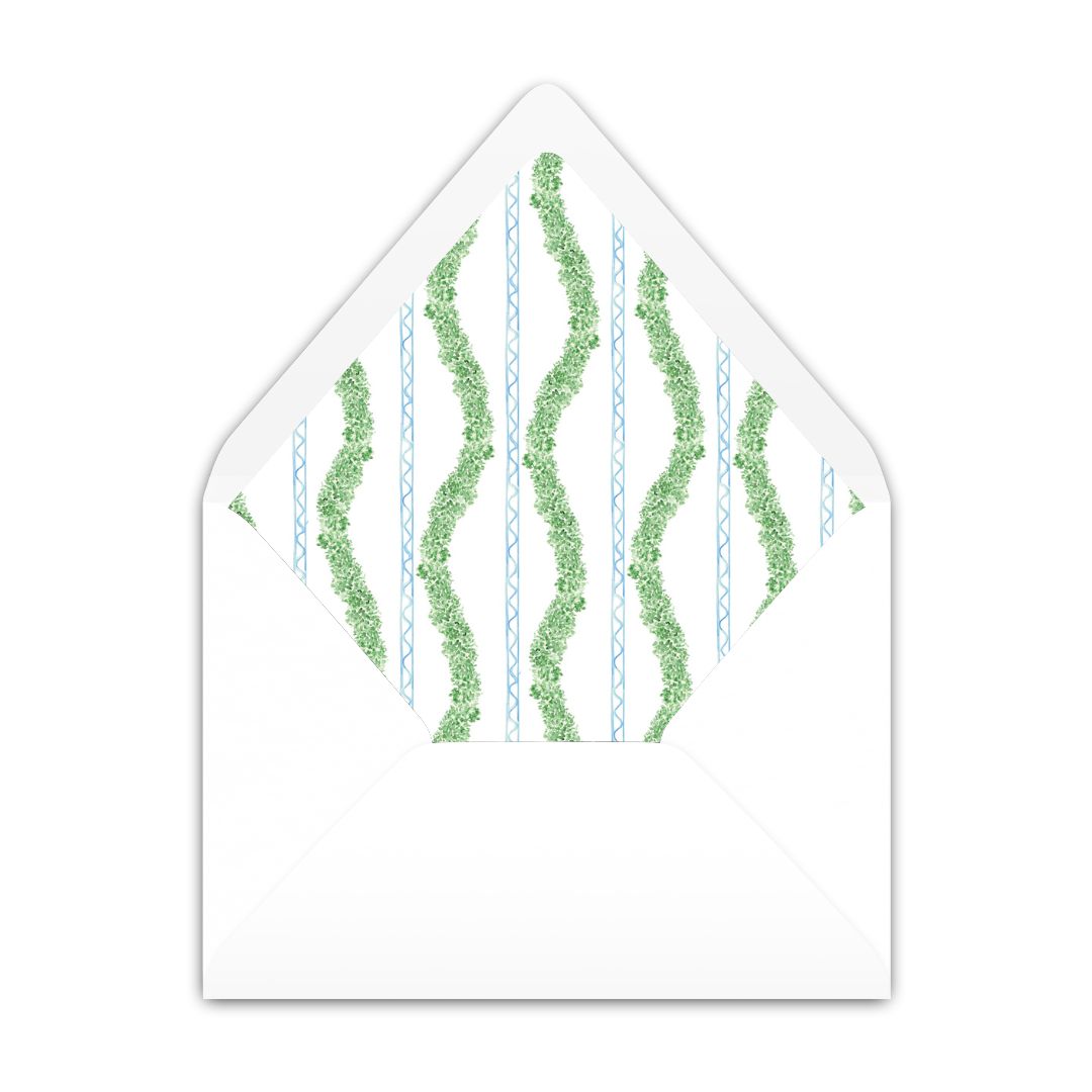 Blue & Green Boxwood Topiary Notecard