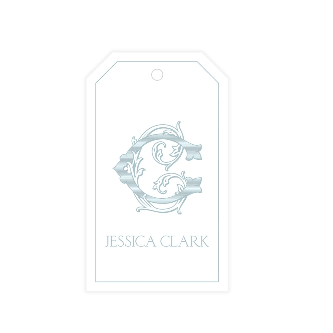 Vintage Vine Monogram with Vines Gift Tag