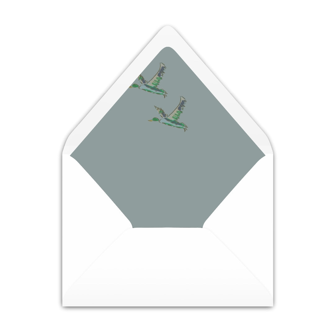 Yellow Lab Duck Blue Hunting Crest Notecard