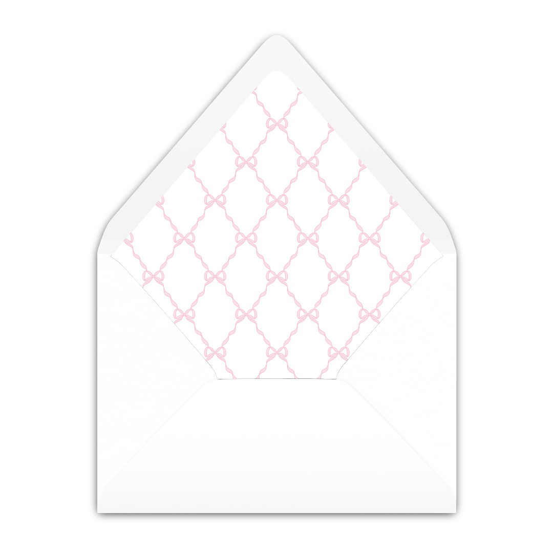 Rattle and Pink Bow Invitation