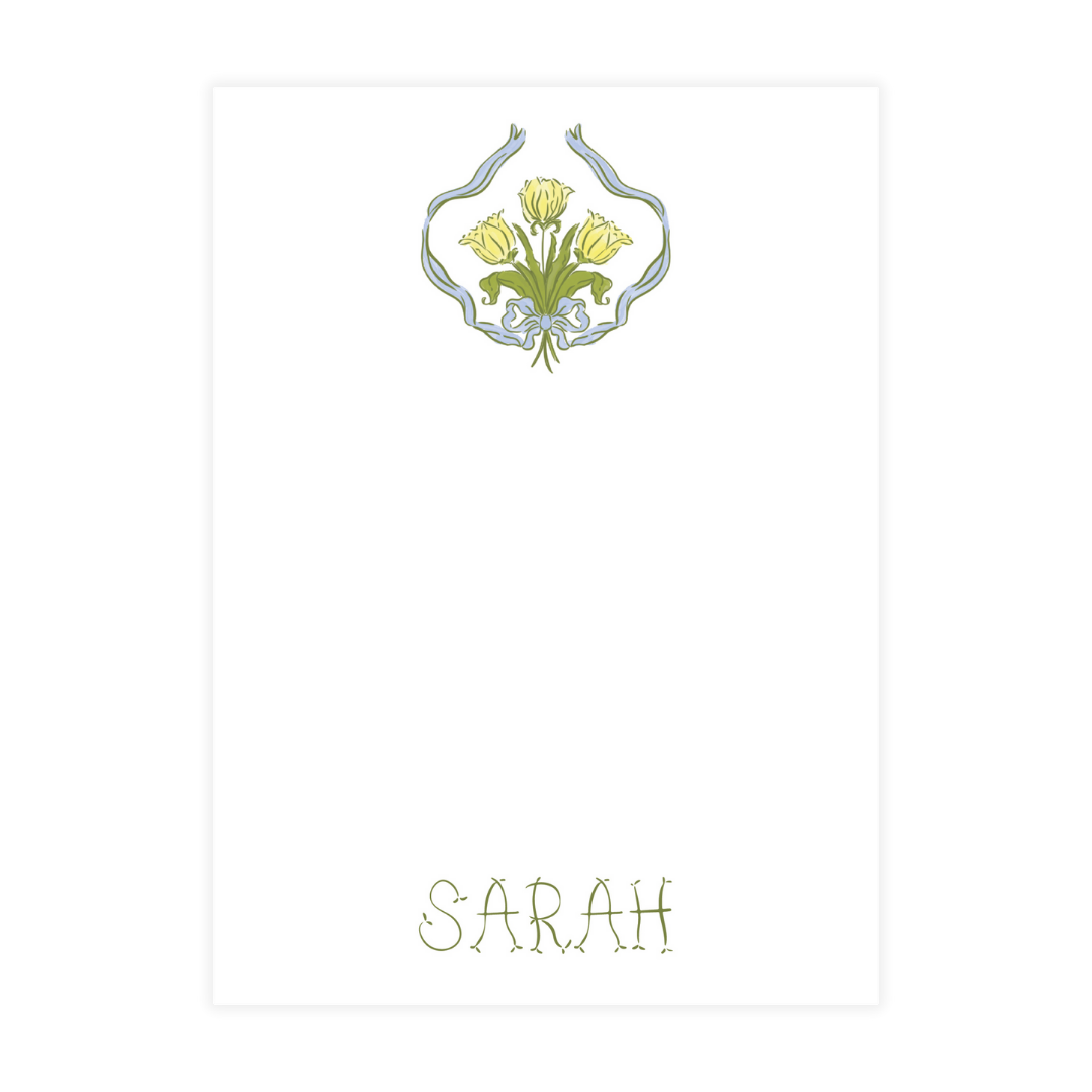 Yellow Flowers Crest Notepad