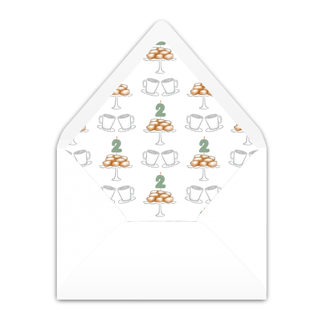 Café Two Monde Beignet Birthday Invitation