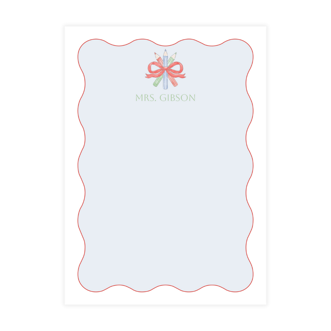 Favorite Teacher Bow Pencils Notepad