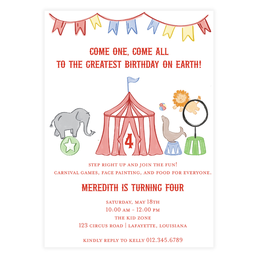 Classic Circus Invitation