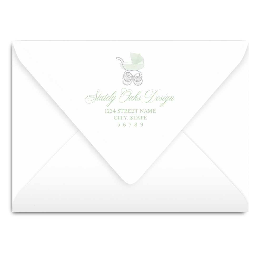 Chic Green Carriage Invitation