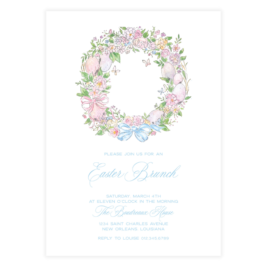 Spring has Sprung Wreath Invitation