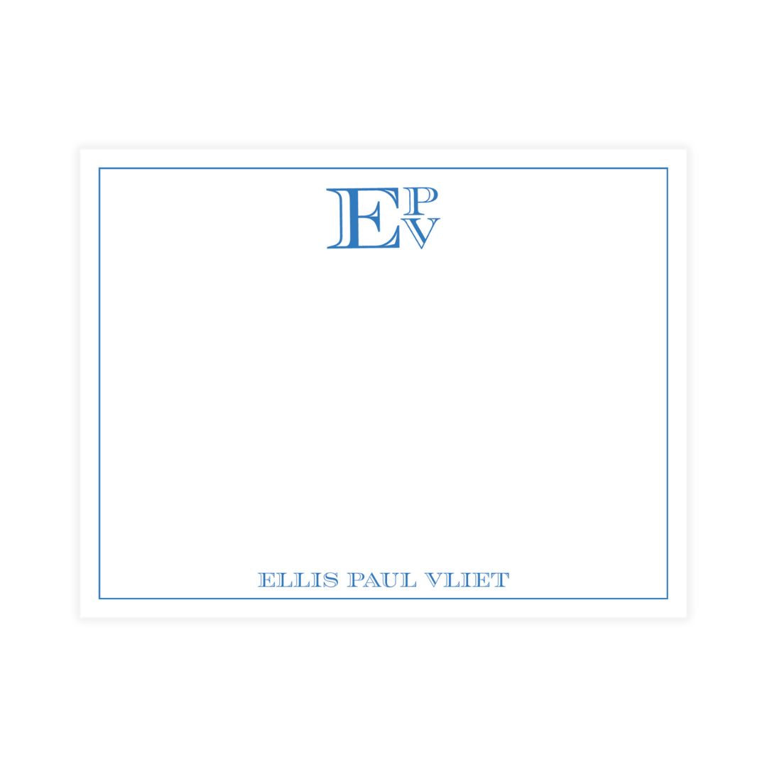 Engraved Stacked Monogram Notecard