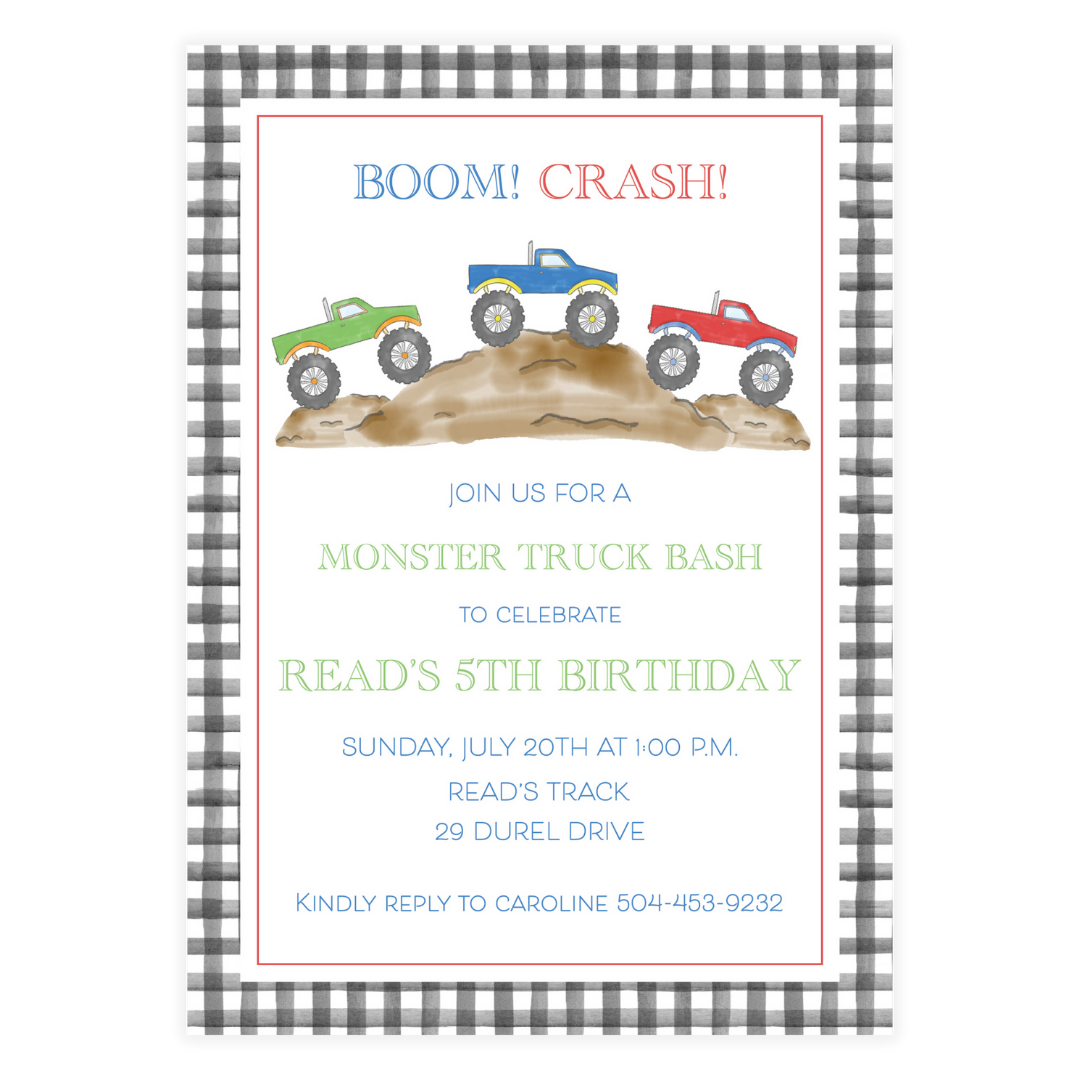 Monster Truck Invitation