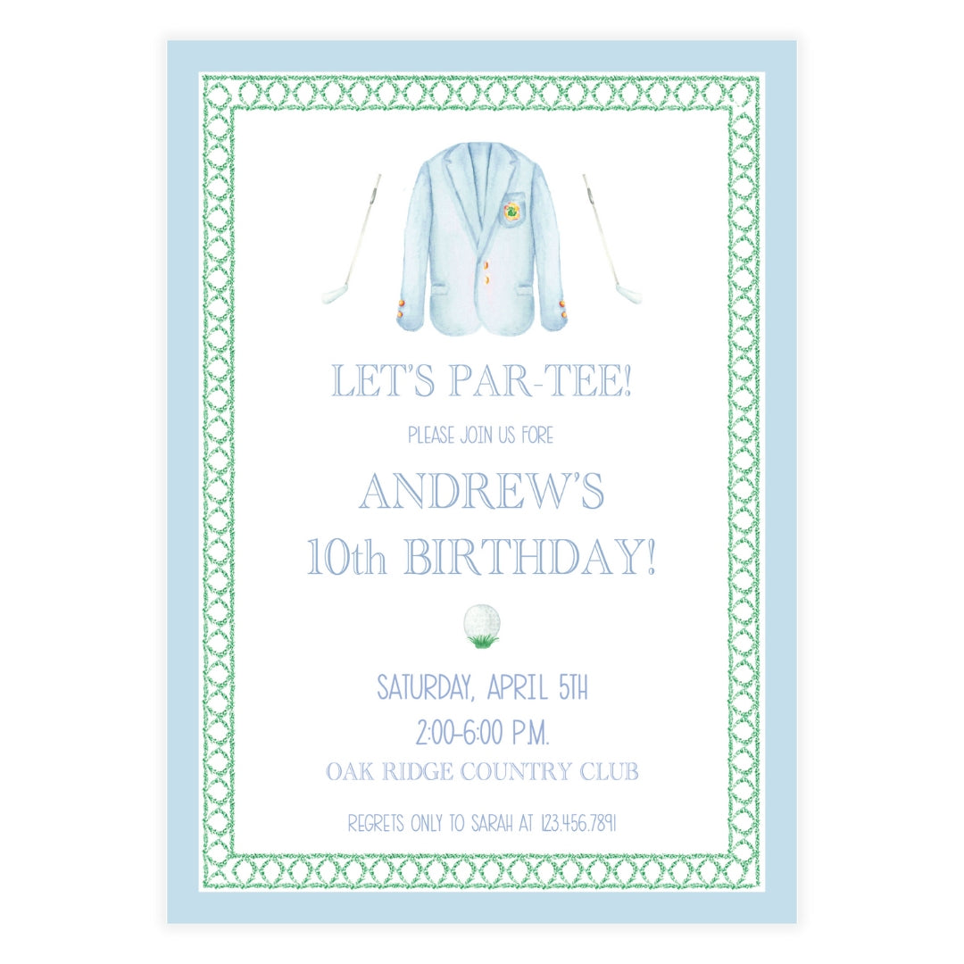 Masters Blue & Green Invitation