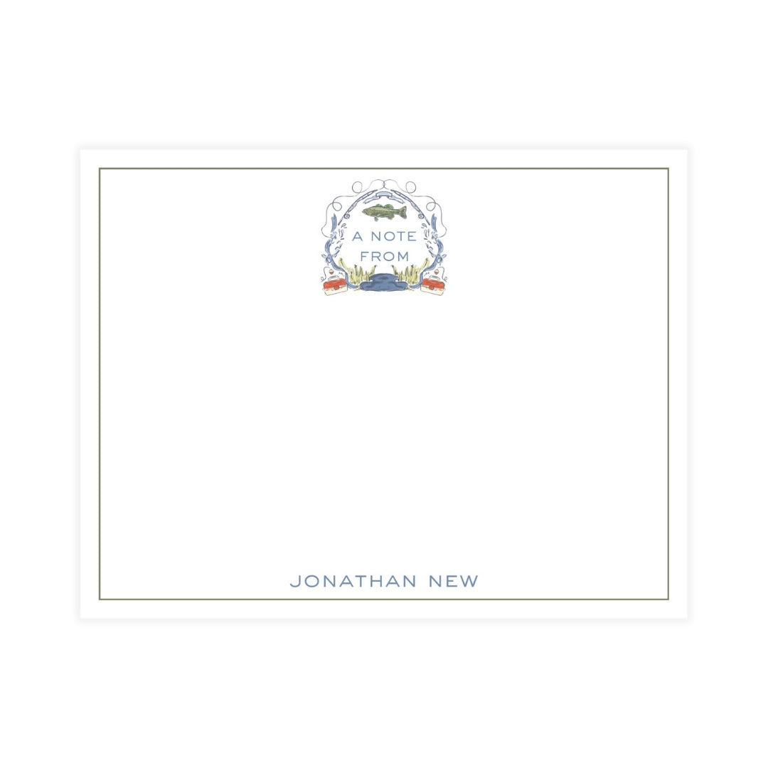 Gone Fishing Crest Notecard